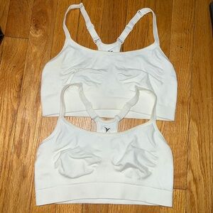 2x Active by Old Navy Off White Unlined Sports Bras M